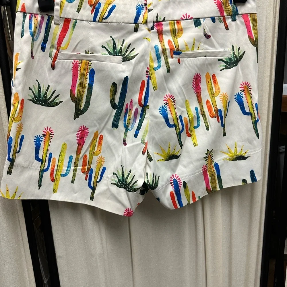 Ovi Multicolor Cactus Print High Waist Shorts - Picture 3 of 4